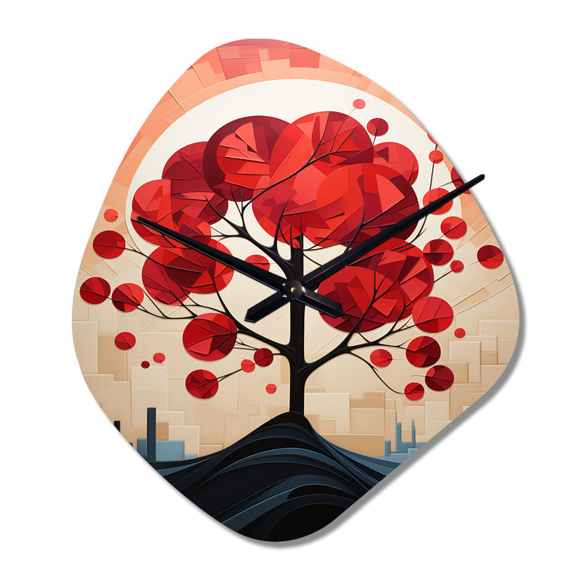 Horloge murale rouge en érable rouge Harmony In - érable, Petit