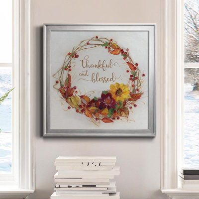 " Thankful And Blessed Harvest Wreath " Painting Print