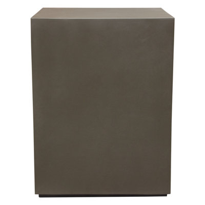 Viko Side End Table, 20 Inch Natural Cement Square Pedestal