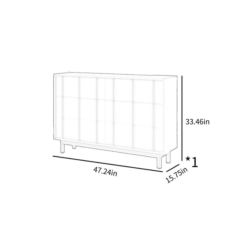 Commode d'appoint simple grande capacité, Noyer