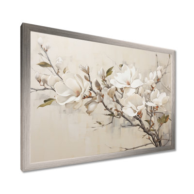 Beige de Magnolias «Dreamy» - art mural encadré Magnolias