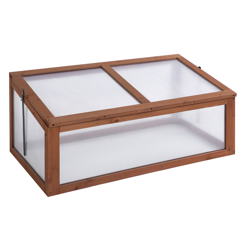 Cold Frame 100*65*40 cm Wood 1 Piece Cold Frame Grey with Openable Top Cover, Brown