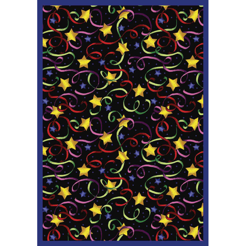 Tapis Whimsy Streamers and Stars, Rectangle 5 pi 4 po x 7 pi 8 po