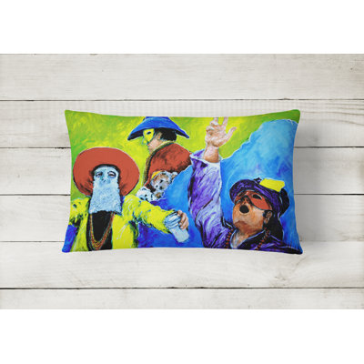 Mardi Gras Outdoor Reversible Throw Pillow