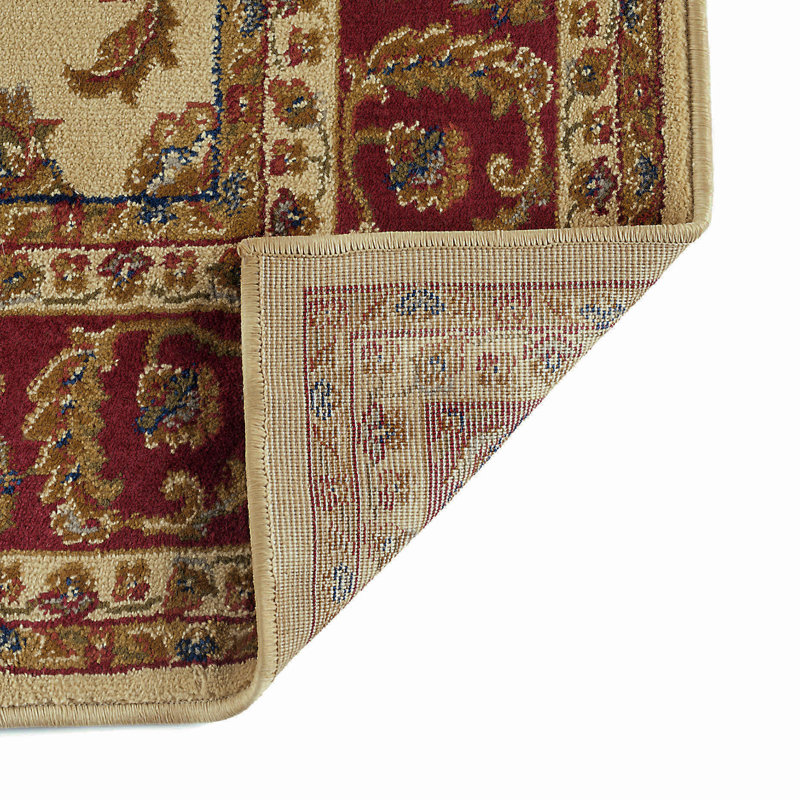Tapis beige Clarence - beige / rouge, Tapis de couloir 2 pi 3 po x 7 pi 3 po