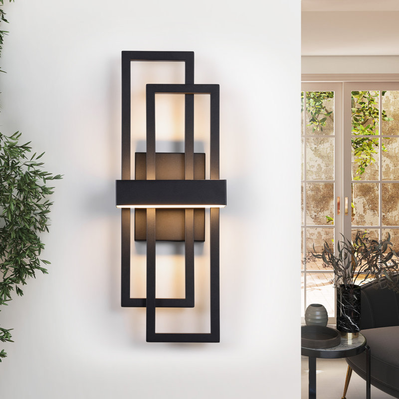 Almantas Wrought Iron Wall Light(Set Of 2), 25.6" H x 9.4" W x 4.7" D