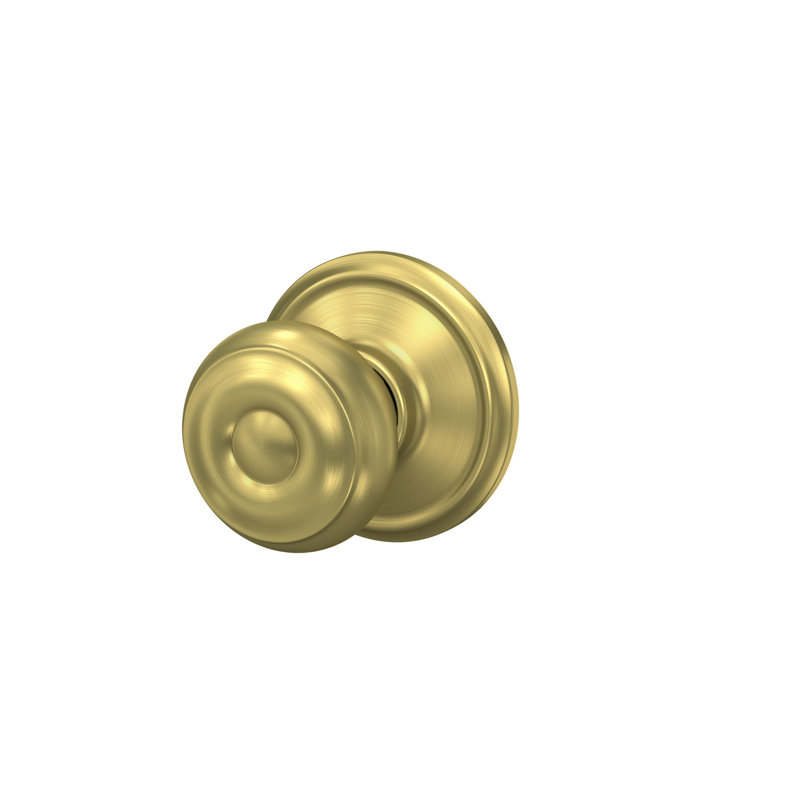 Georgian Passage Knob Hall and Closet Lock, Satin Brass