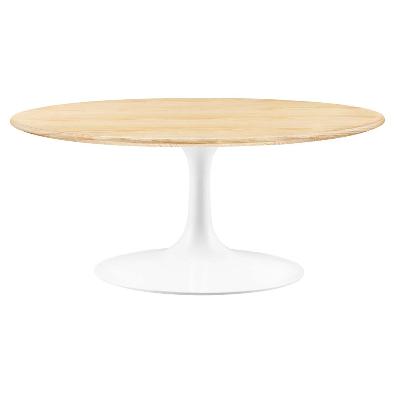 Lippa 36" Round Coffee Table, White, Black