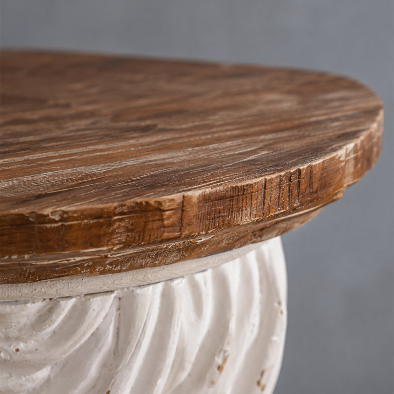 Vintage Distressed Wall Shelf with Rustic Wood Top, 4.73"W