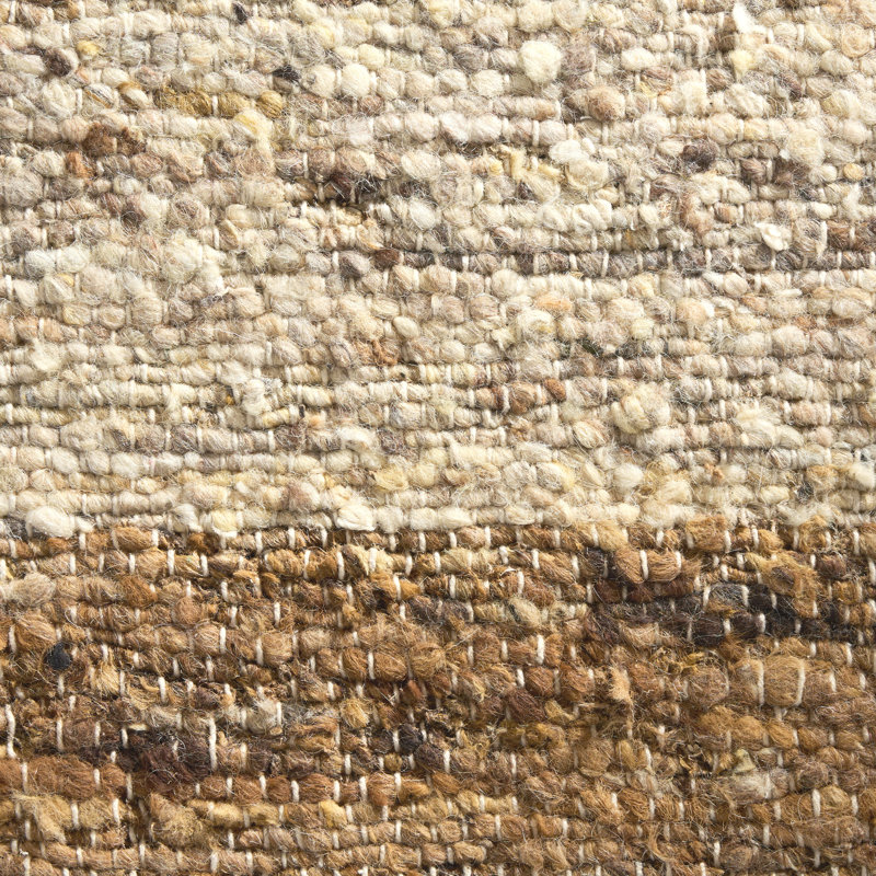 Montana Beige and Light Brown Wool Handmade Area Rug 8' x 10'