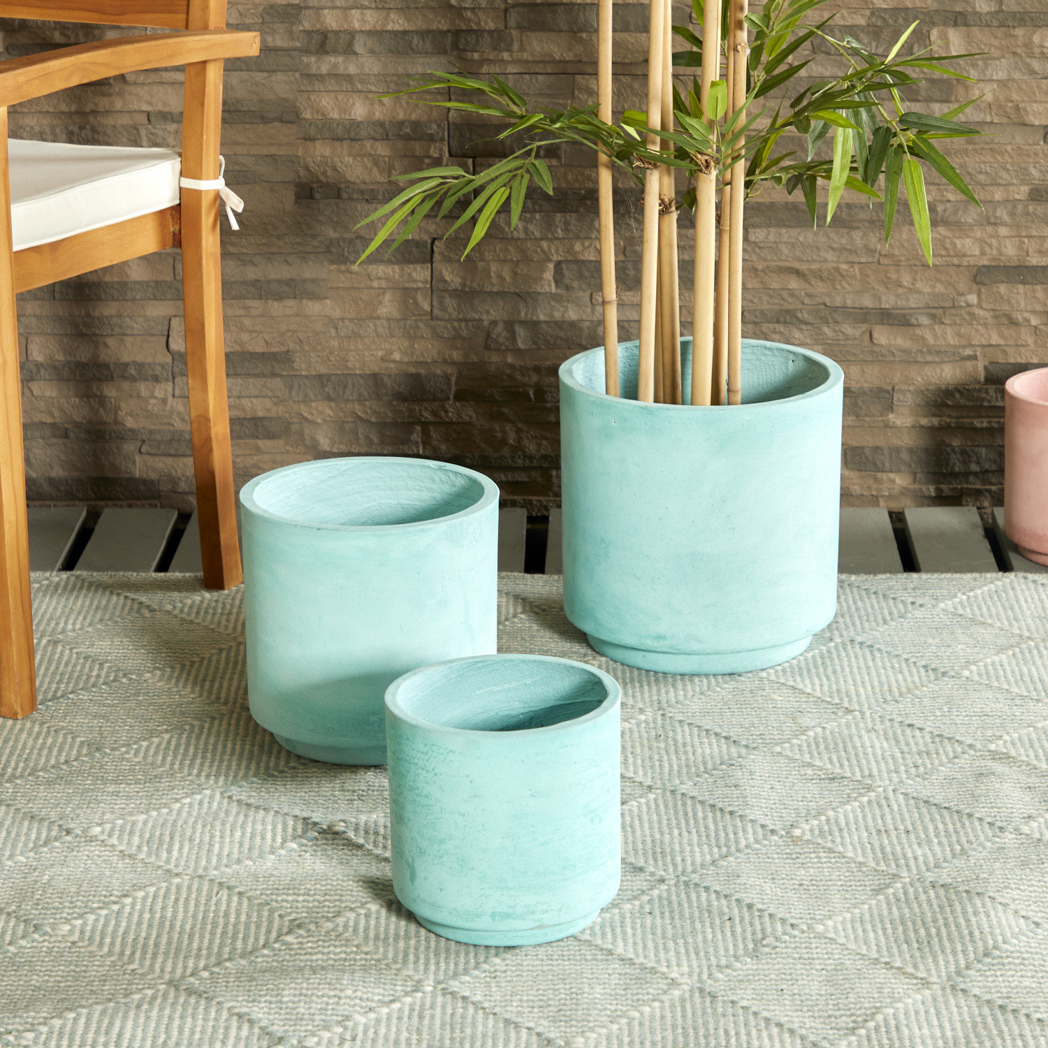 12" Ceramic Pot Planter, Turquoise