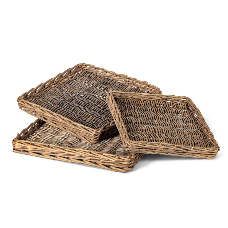 Coastal Cottage 100% Willow Tray - Set of 3