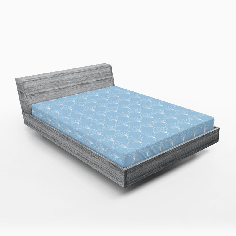  Ensemble de draps-housses pour chambre d'amis, Très grand californien, Bleu clair / blanc