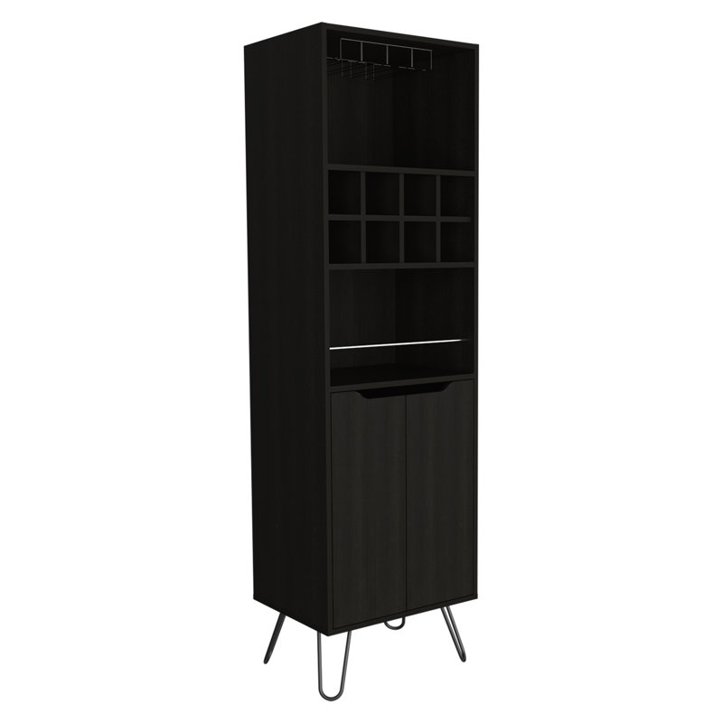 Armoire de bar H Silhill, salon, noir