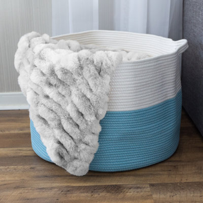 Extra-Large Basket - Cotton Rope Basket with Handles for Laundry, Blanket, Pillow, and Toy Storage - Baskets for Organizing by Home-Complete