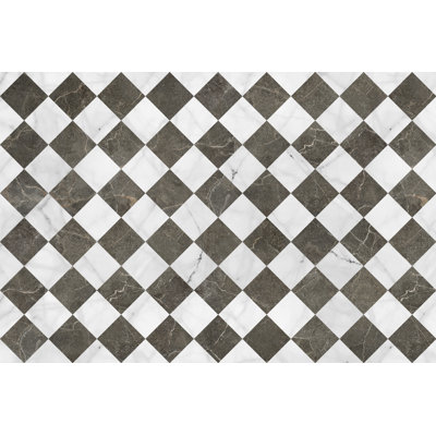 Rhyss Geometric Vinyl Machine Printed Area Rug