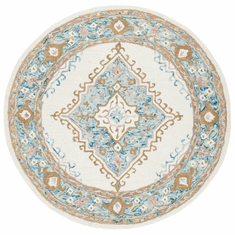 Bridgham Hand Tufted Indian Wool Oriental Rug, Round 5'