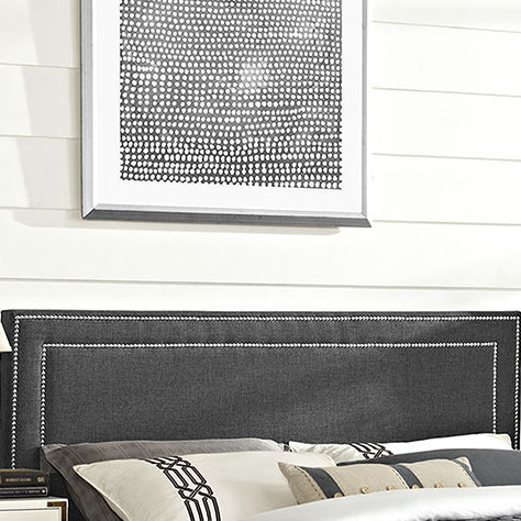 Modway Jessamine Upholstered Fabric Headboard, Gray Performance Velvet, Queen