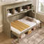 Lit escamotable simple avec bureau et tablettes de rangement, lit peu encombrant pour chambre d'amis ou bureau à domicile, aucun sommier requis-1506834606