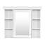 Meuble-lavabo 36 po avec armoire à pharmacie, armoire à miroir moderne avec tablette réglable, armoire de rangement pour salle de bain avec 4 tiroirs, armoire de rangement avec cadre en bois massif-1651725262