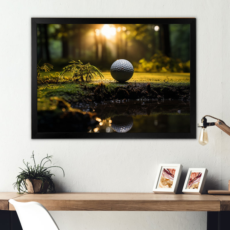 Golf Precision Putt II - Sports Canvas Art Print, H 24 po x l 32 po, Cadre simple noir
