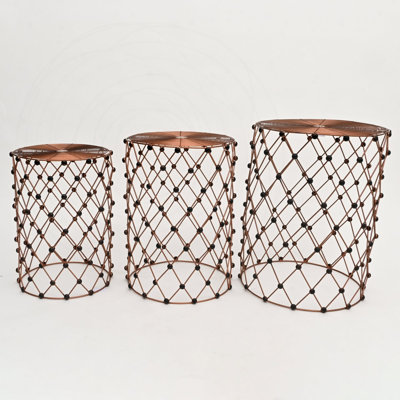 Ensemble de 3 tabourets gigognes Rustic Charm