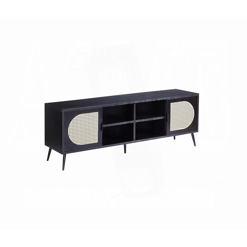 Black TV Stand With Metal Leg