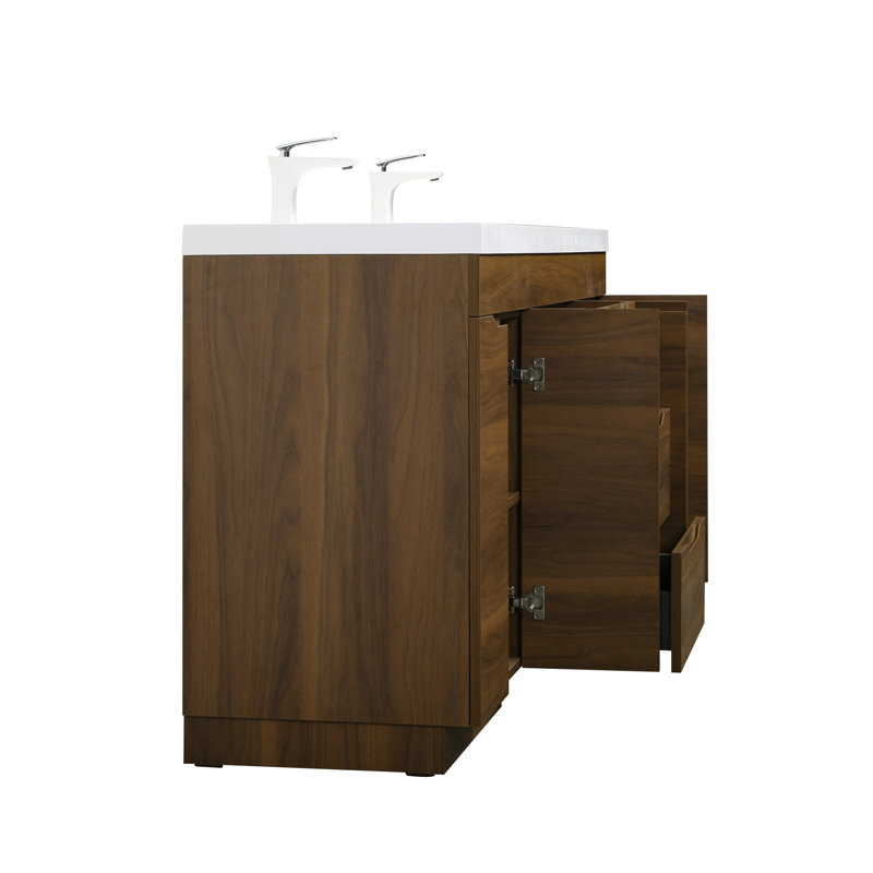 Ensemble de meuble-lavabo autoportant double 59 po avec lavabo intégré Combo