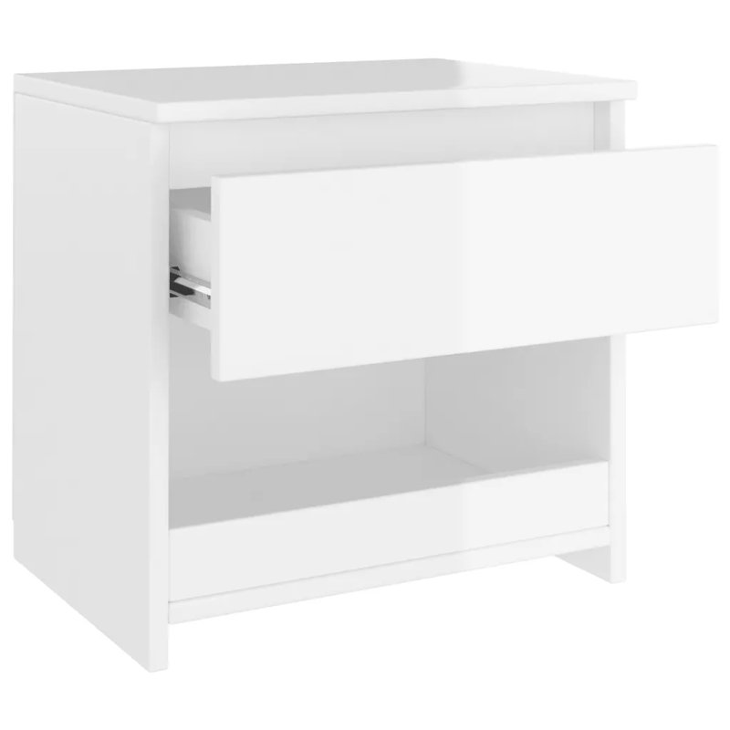 Ezrael 101.6cm W Manufactured Wood Bedside Table, Gloss White
