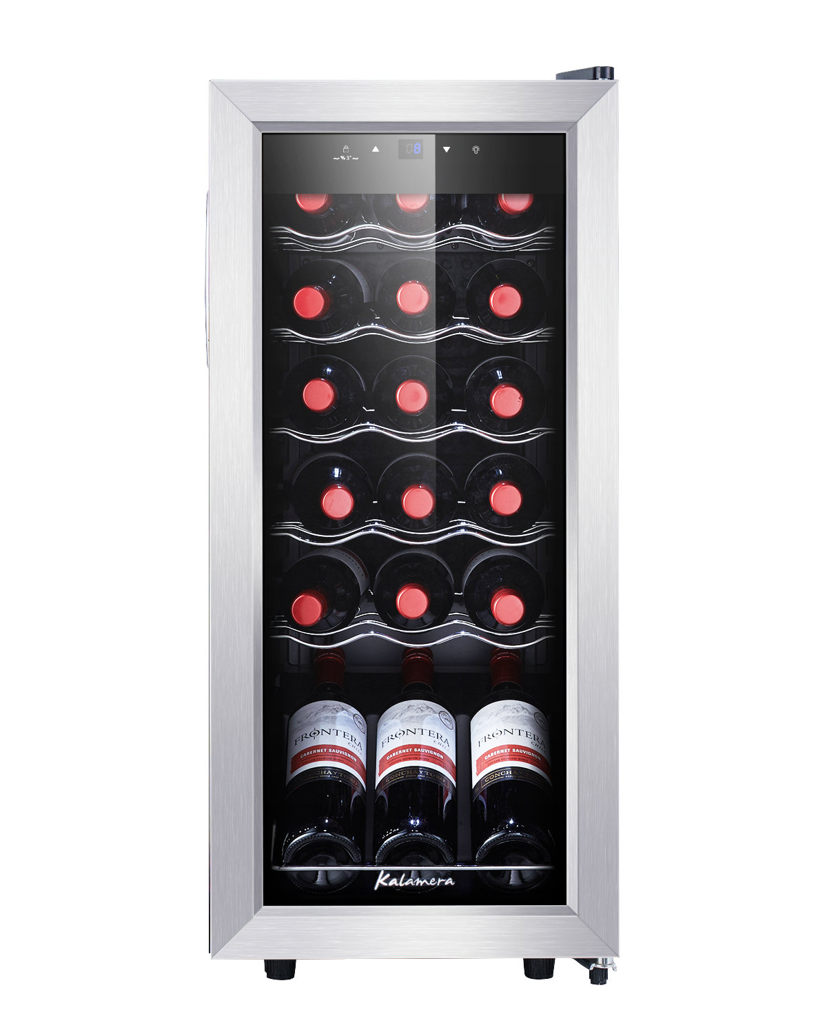 Kalamera 13.6'' W Freestanding 1.8 Cubic Feet Beverage Cooler with Wine Storage | Fridge.com