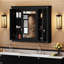 Armoire murale de salle de bain avec miroir, 5 tablettes, 3 portes, de style moderne, imperméable et à l'épreuve des miroirs pour salon, quincaillerie haute définition réglable, assemblage facile
