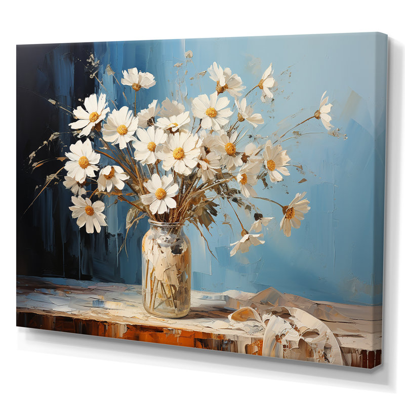 «White Daisy Efflorescence Bouquet Serenity I», reproduction sur toile, Toile tendue, 12" H x 20" W