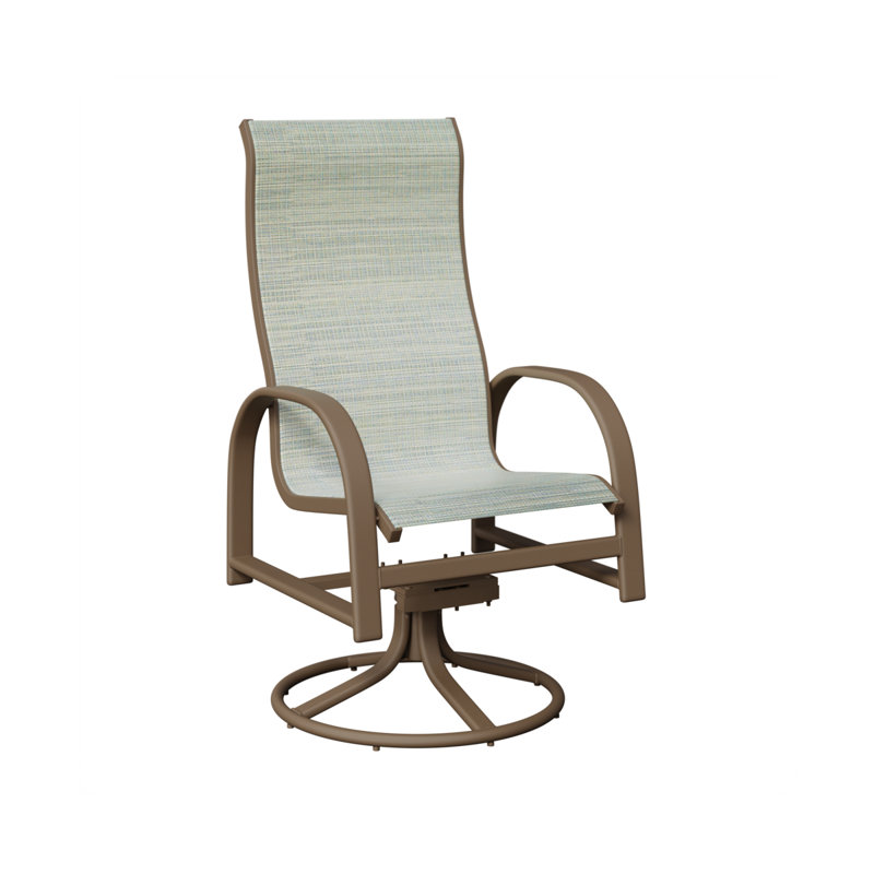 Chaise berçante pivotante à haut dossier en argile Amma avec tissu en toile Martinique, Martinique, Argile d'aluminium