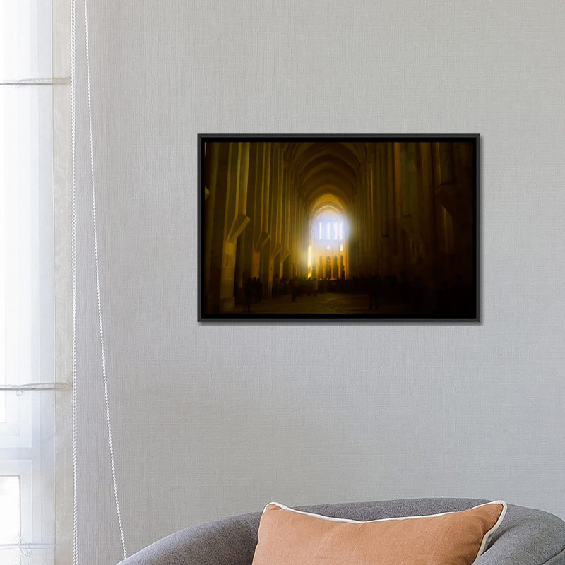 « cathedral, alcobaca, portugal », reproduction de photo sur toile, H 8 po x l 18 po x P 26 po, Toile avec cadre noir