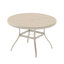 Table de salle à manger ronde pour l'extérieur pour 6 à 7 personnes, métal toutes saisons, couleur grès, trou de parasol pour patio-309599099