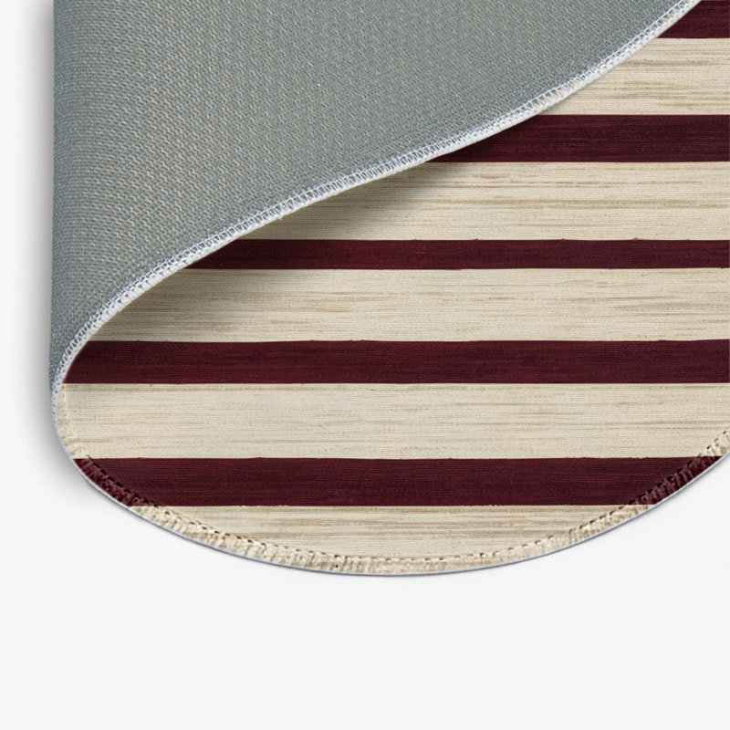 Tapis intérieur / extérieur beige HorizontalStripes, Rond 5 pi