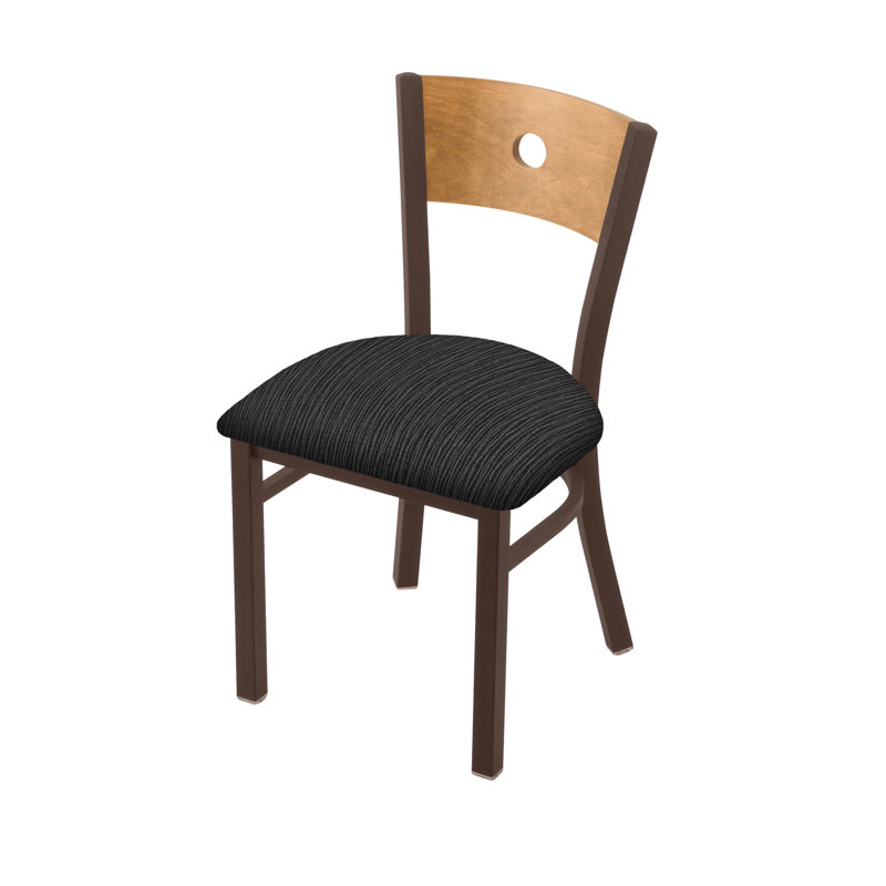 Chaise 630 Voltaire, Érable moyen, Bronze, Tissu graphique charbon