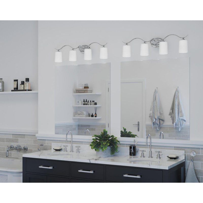 Éclairage de salle de bain à intensité variable 4 lumières Armindo, Chrome poli