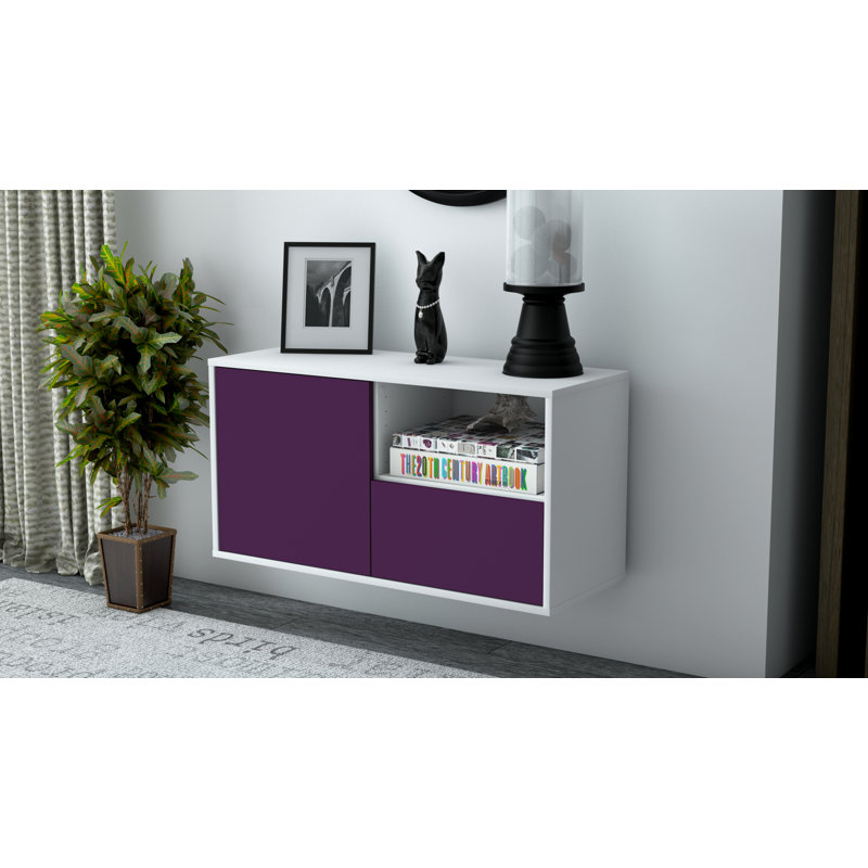 Garibaldi TV Stand, Purple / Matte White