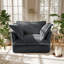 Fauteuil recouvert de velours côtelé gris l 49,01 po x P 33,07 po x H 34,64 po Urban Ins