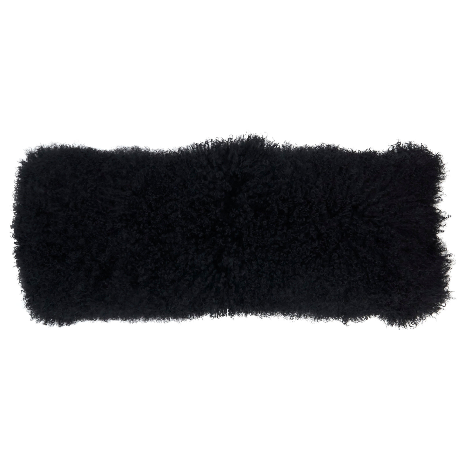Iyana Wool Lumbar Throw Pillow, Black, 14"H x 36"W