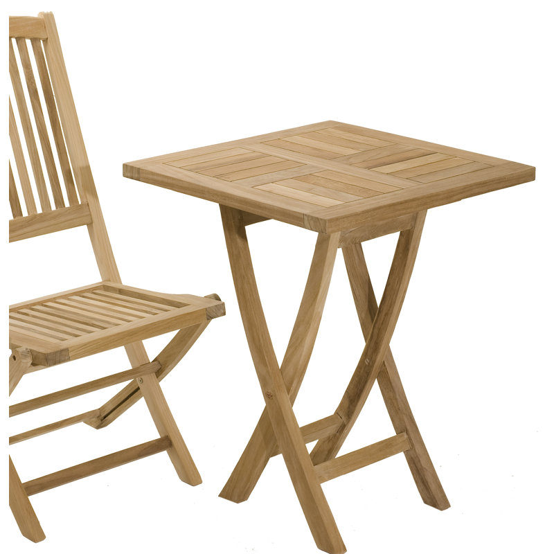 Woehler Folding Teak Dining Table, 76cm H x 60cm W x 60cm D