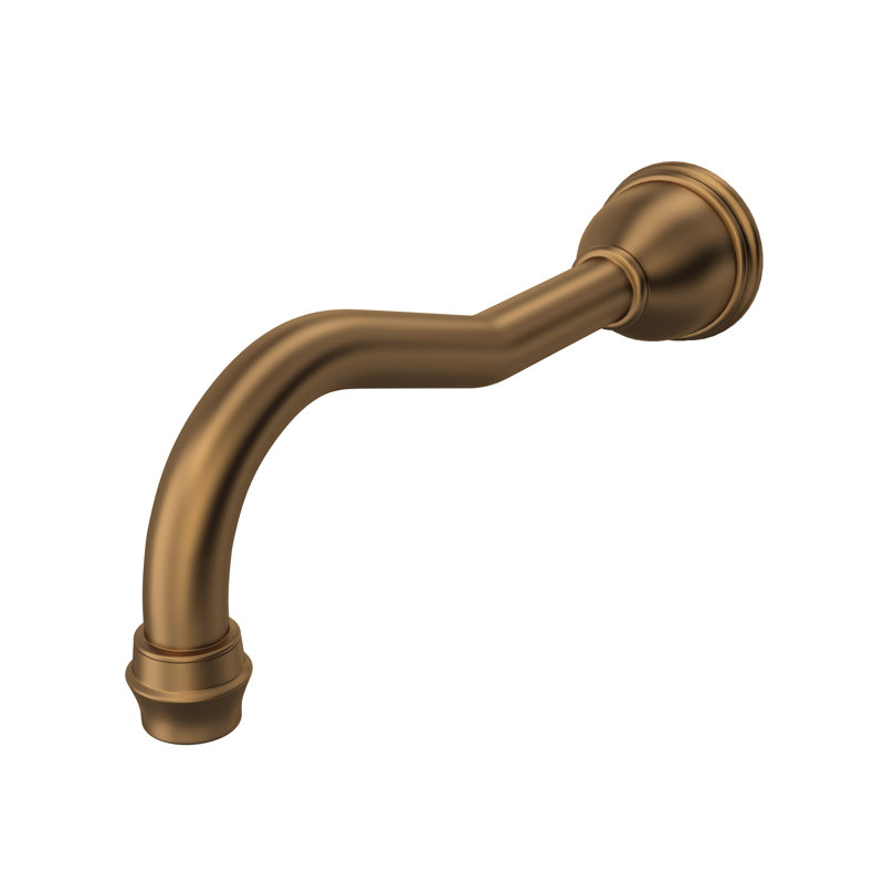 Edwardian Wall Mount Tub Filler Trim With Column Spout, English Bronze, Without Handles