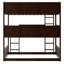 Lit simple superposé triple en bois d'hévéa, échelles, barrières de sécurité amovibles pour la taille de la chambre à coucher,