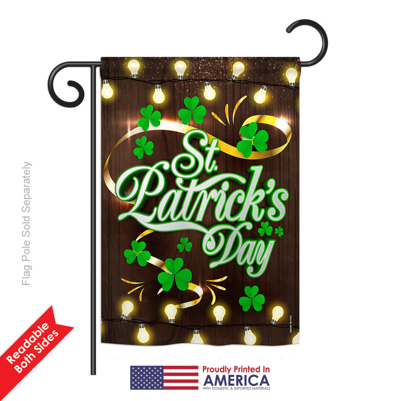 Lightful St. Patrick's Day Double-Sided Burlap Garden Flag
