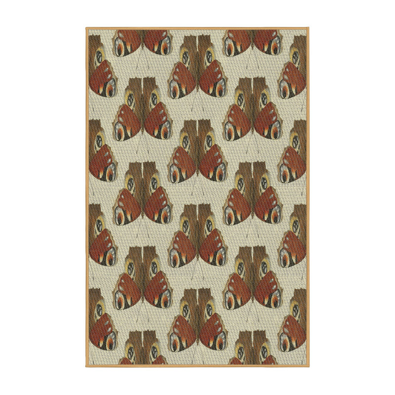 Tapis mehroon/beige à motifs légers, Rectangle 5 pi x 7 pi