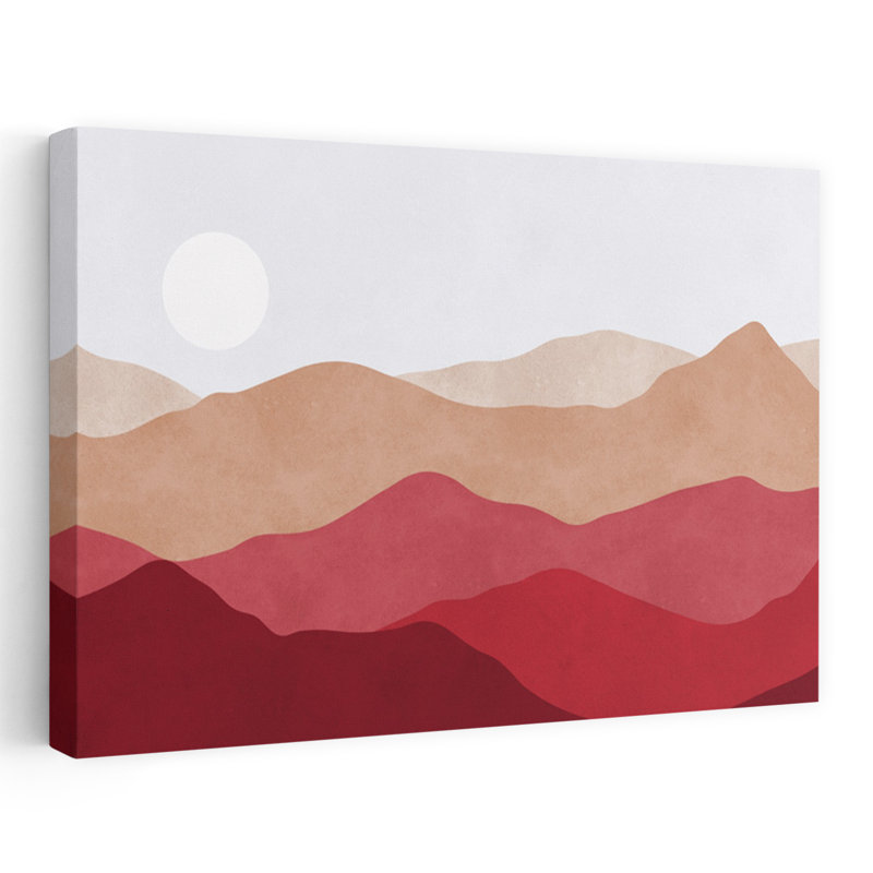 «Desert Mountains», impression murale minimaliste de paysage moderne de montagne, H 12 po x l 18 po