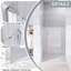 Porte de douche pivotante 36 po x 72 po | Cadre en aluminium chromé | Demi-cadre | Verre trempé 1/4 de pouce avec film antidéflagrant | Poignée en acier inoxydable-123668132