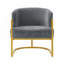 Fauteuil d'appoint moderne rembourré avec structure en métal doré pour le salon, la chambre à coucher et le bureau-133761440
