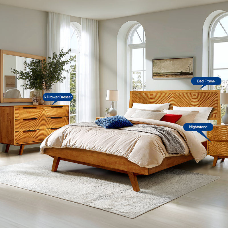 Commode 6 tiroirs ACACIA Harmony, Caramel